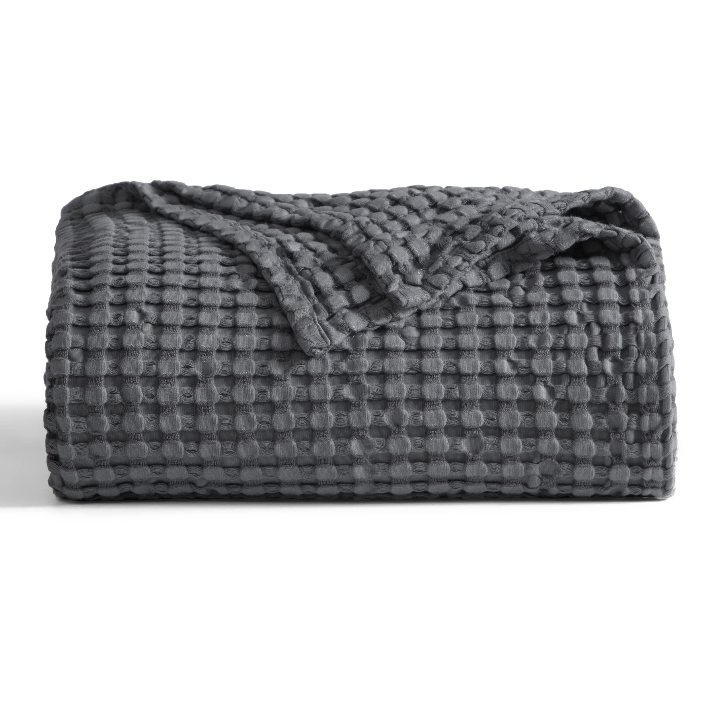 Bedsure bamboo rayon waffle close-up highlighting breathable, moisture-wicking fabric