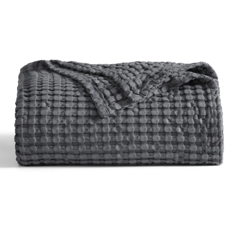 Bedsure bamboo rayon waffle close-up highlighting breathable, moisture-wicking fabric