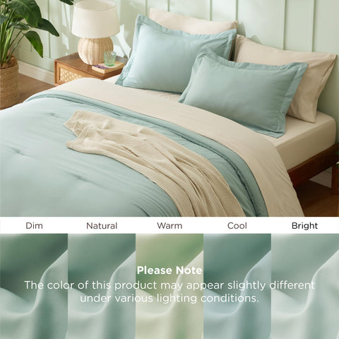 Bedsure bed-in-a-bag set in sage green offers complete styling