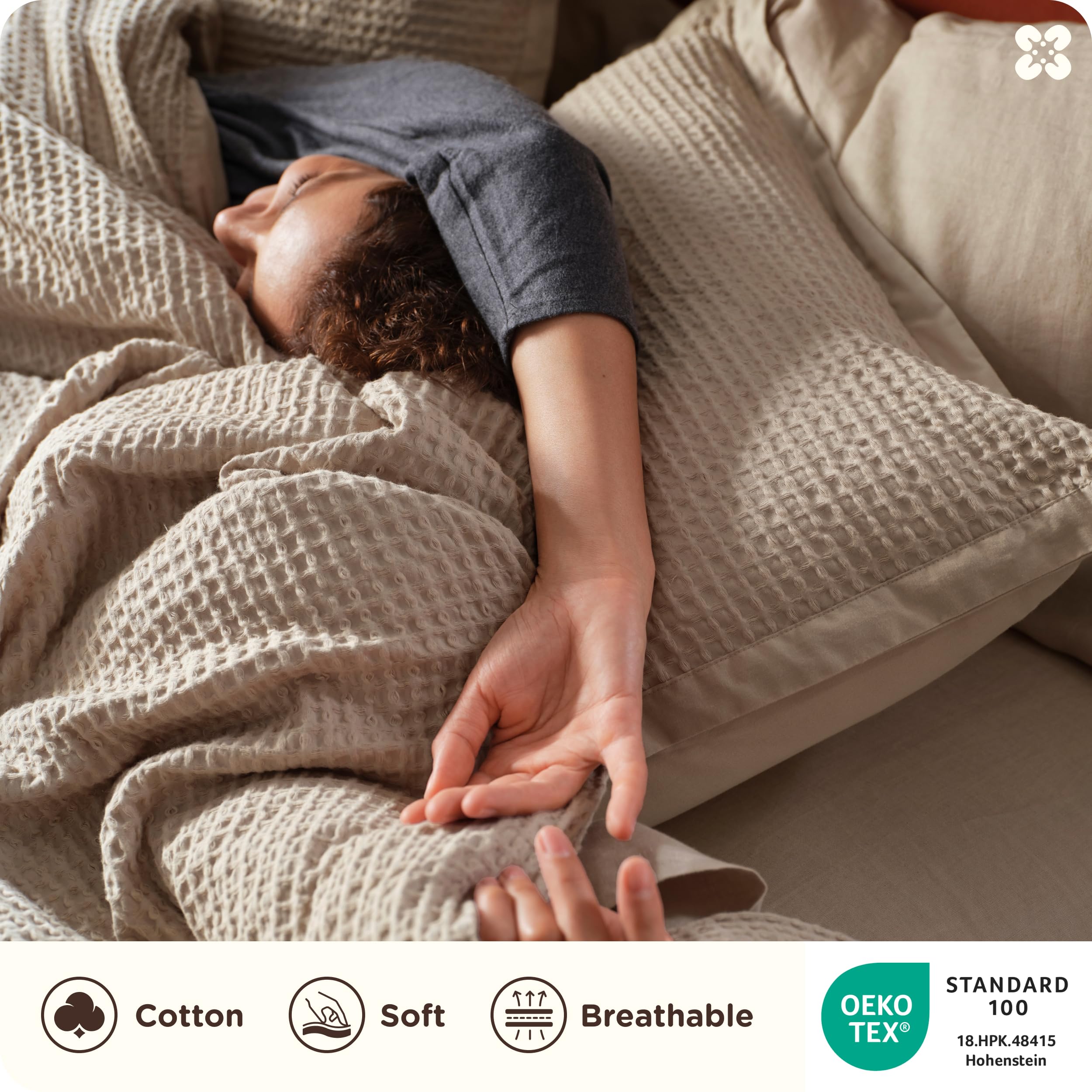 Bedsure 3-piece khaki bedding set designed for year-round comfort.