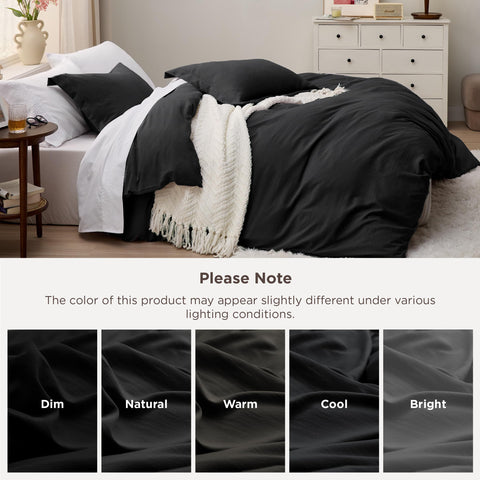 Bedsure bedroom decor ready with a versatile solid black tone.
