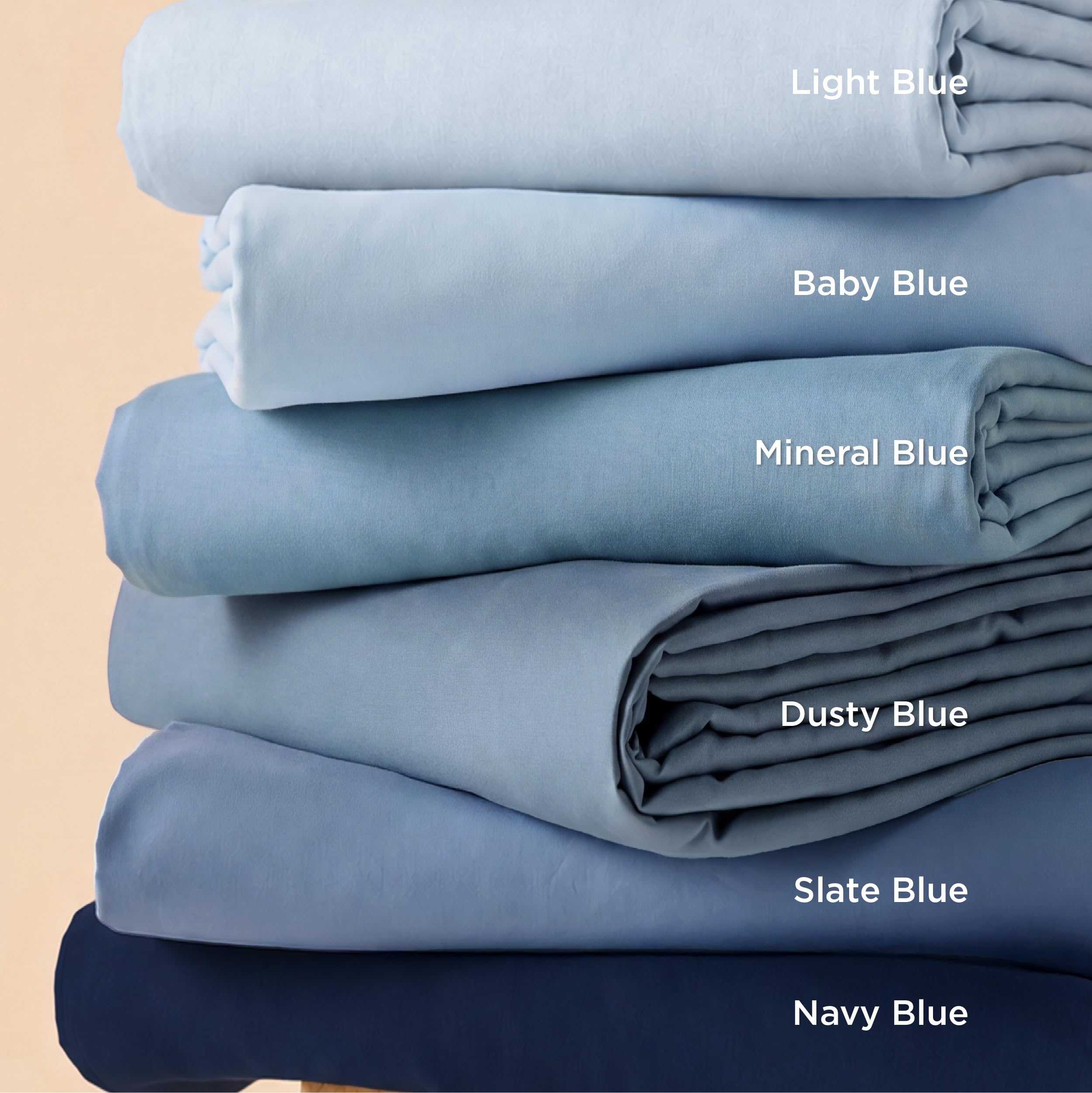 Bedsure bedroom setup in navy blue highlighting hotel-smooth finish