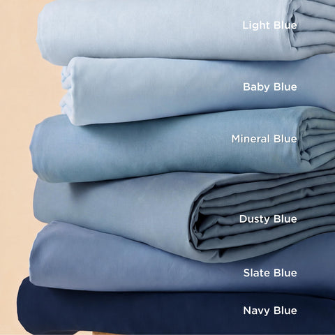 Bedsure bedroom setup in navy blue highlighting hotel-smooth finish