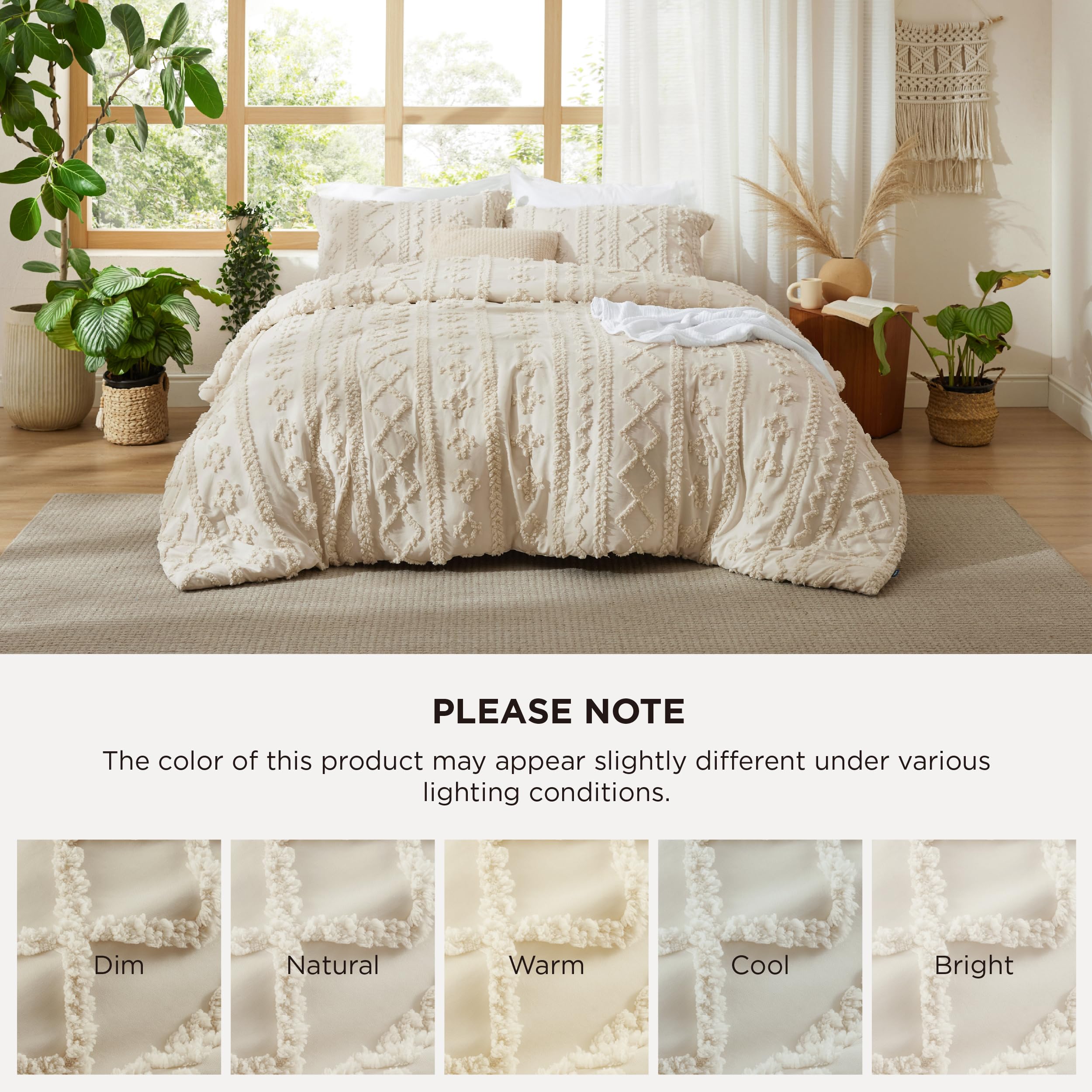 Bedsure beige pillow shams pair completes the look and adds coordinated comfort.