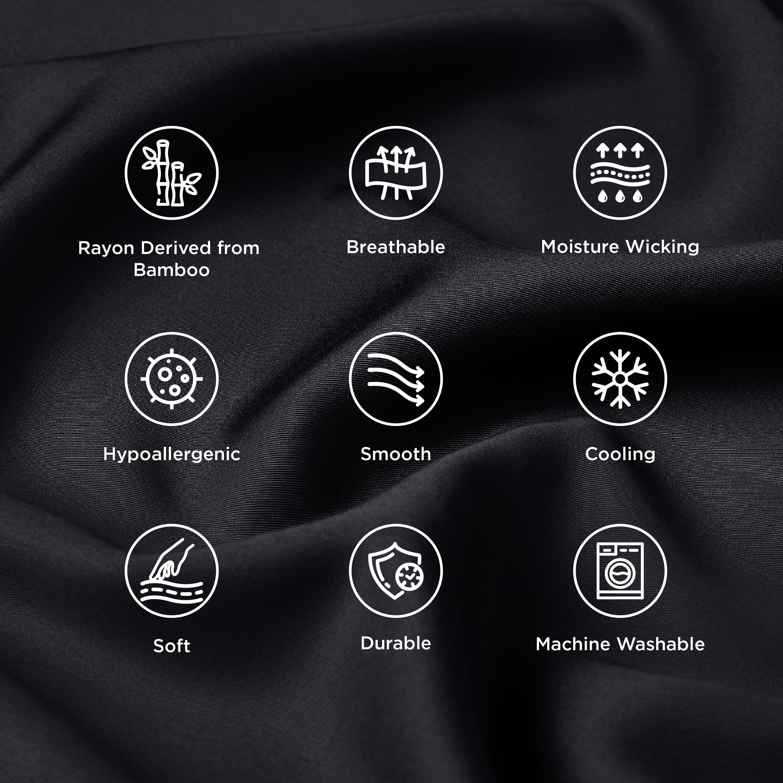 Bedsure black king pillowcase adds a modern, stylish look to the bed.