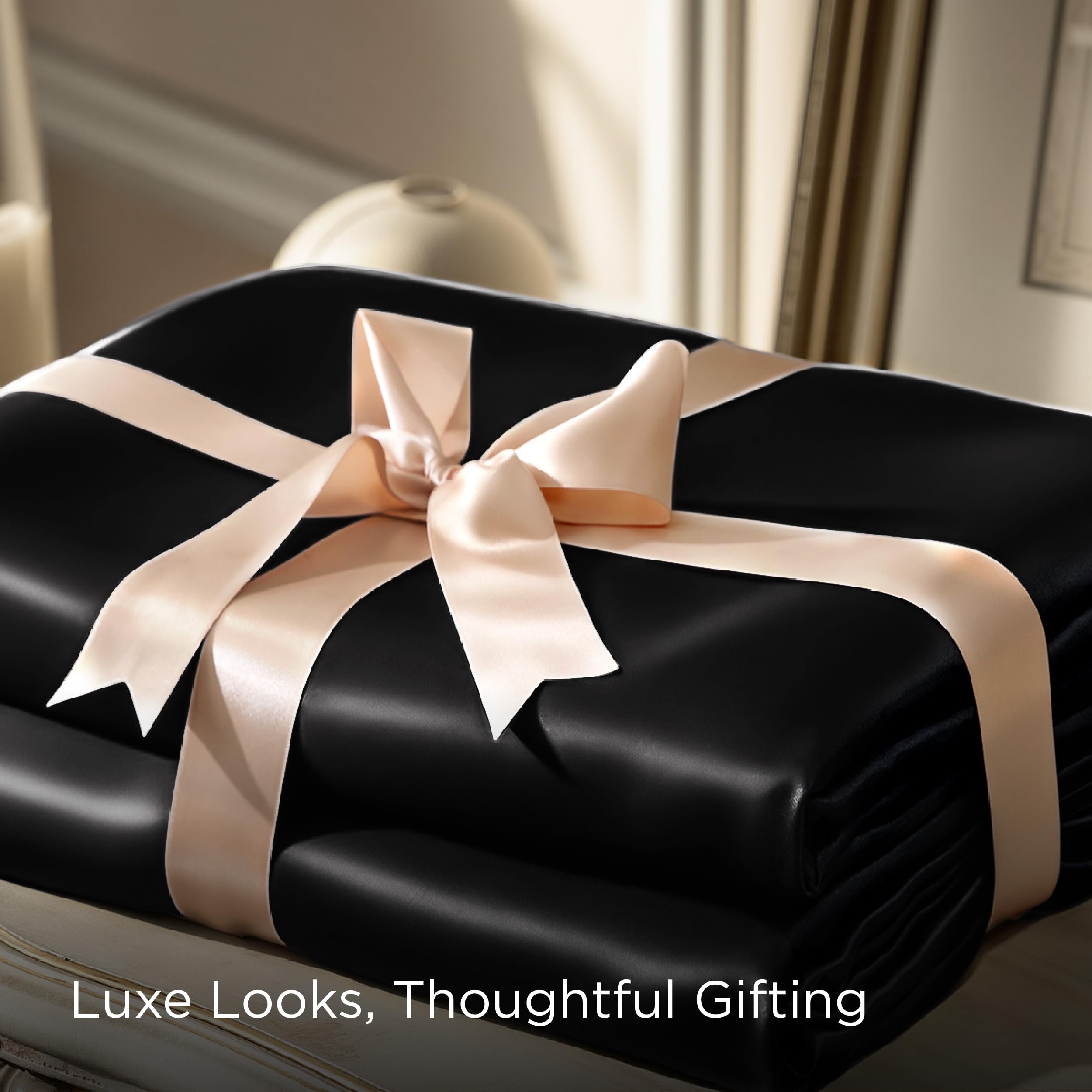 Bedsure satin sheets color options display for versatile styling