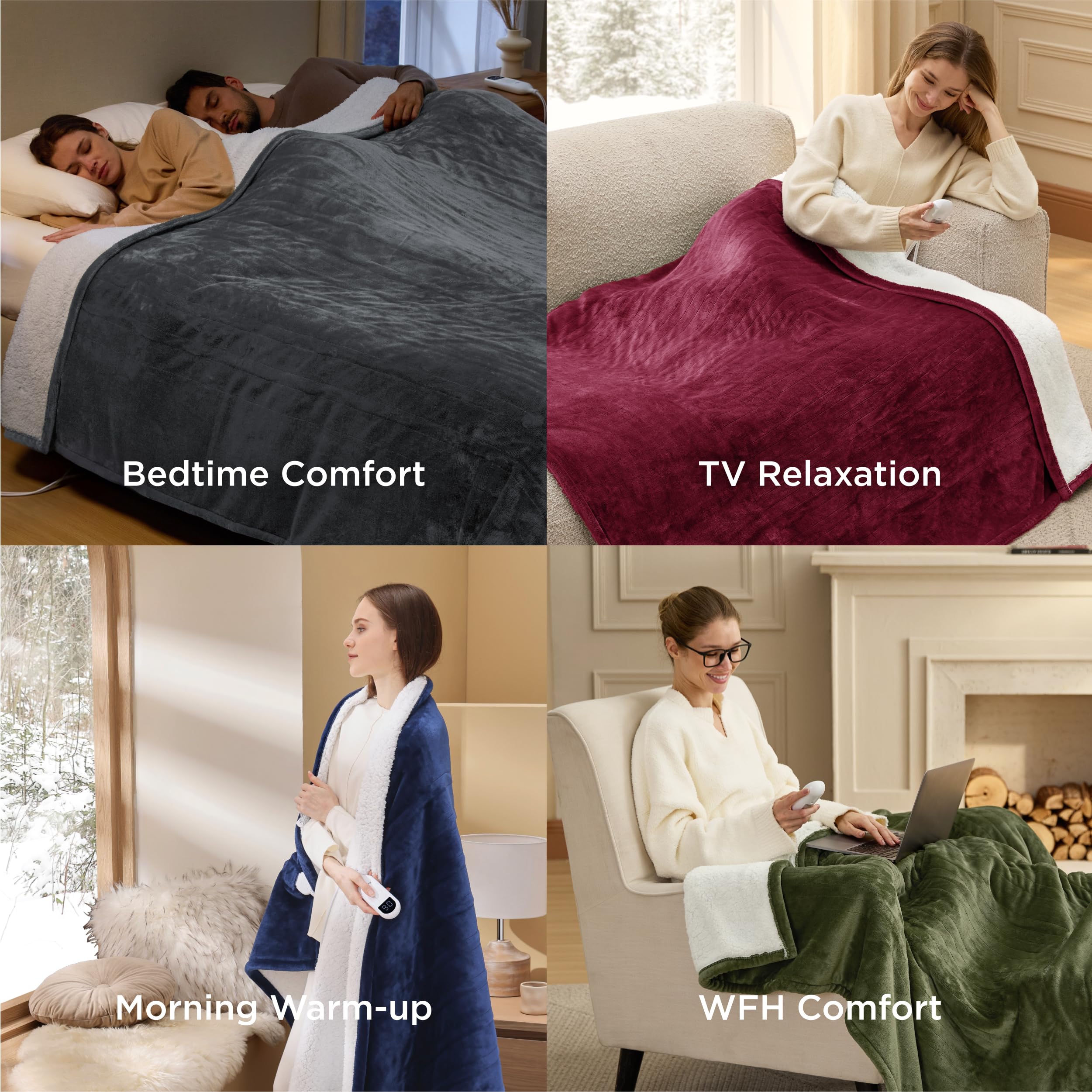 Bedsure blanket auto shut-off feature highlighted for safety