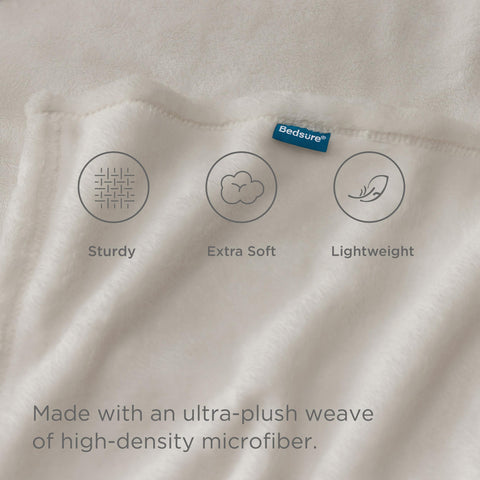 Bedsure blanket on bed adds soft decor and inviting comfort.