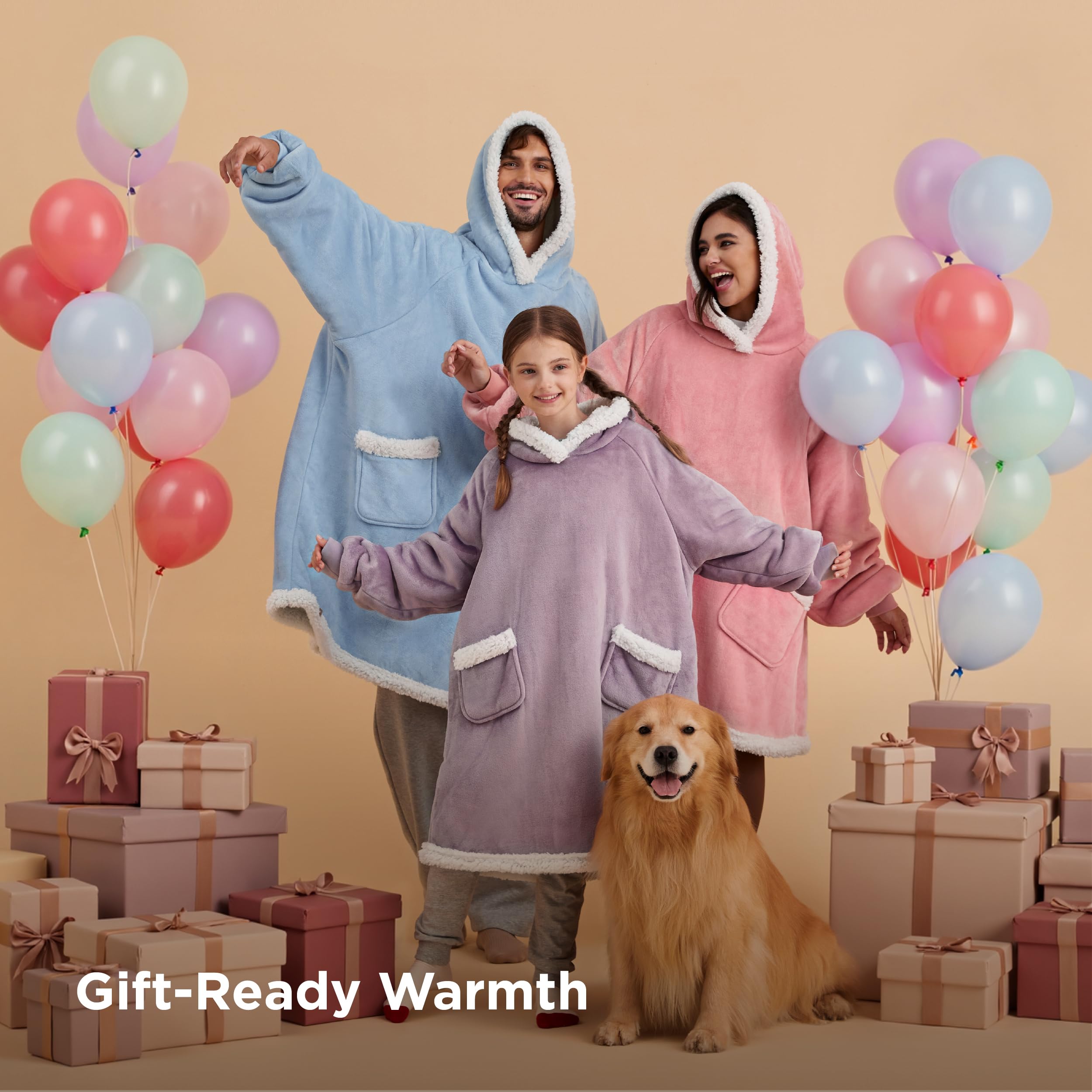 Bedsure hoodie displaying deep side pockets for warming hands.