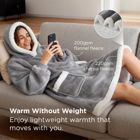 Bedsure hoodie interior sherpa lining providing extra coziness.