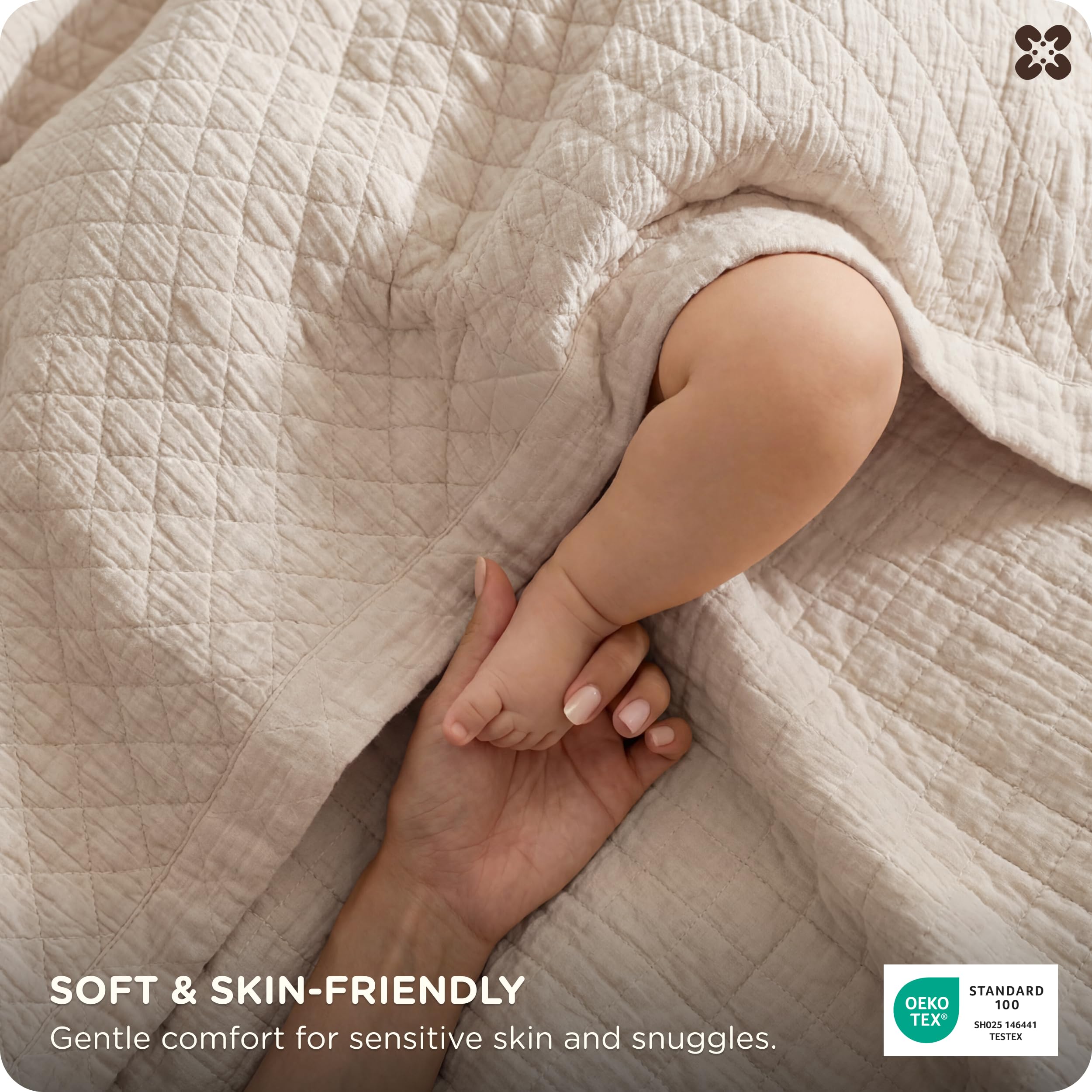 Bedsure blanket with all-season moisture-wicking weave supports comfy year-round sleep.