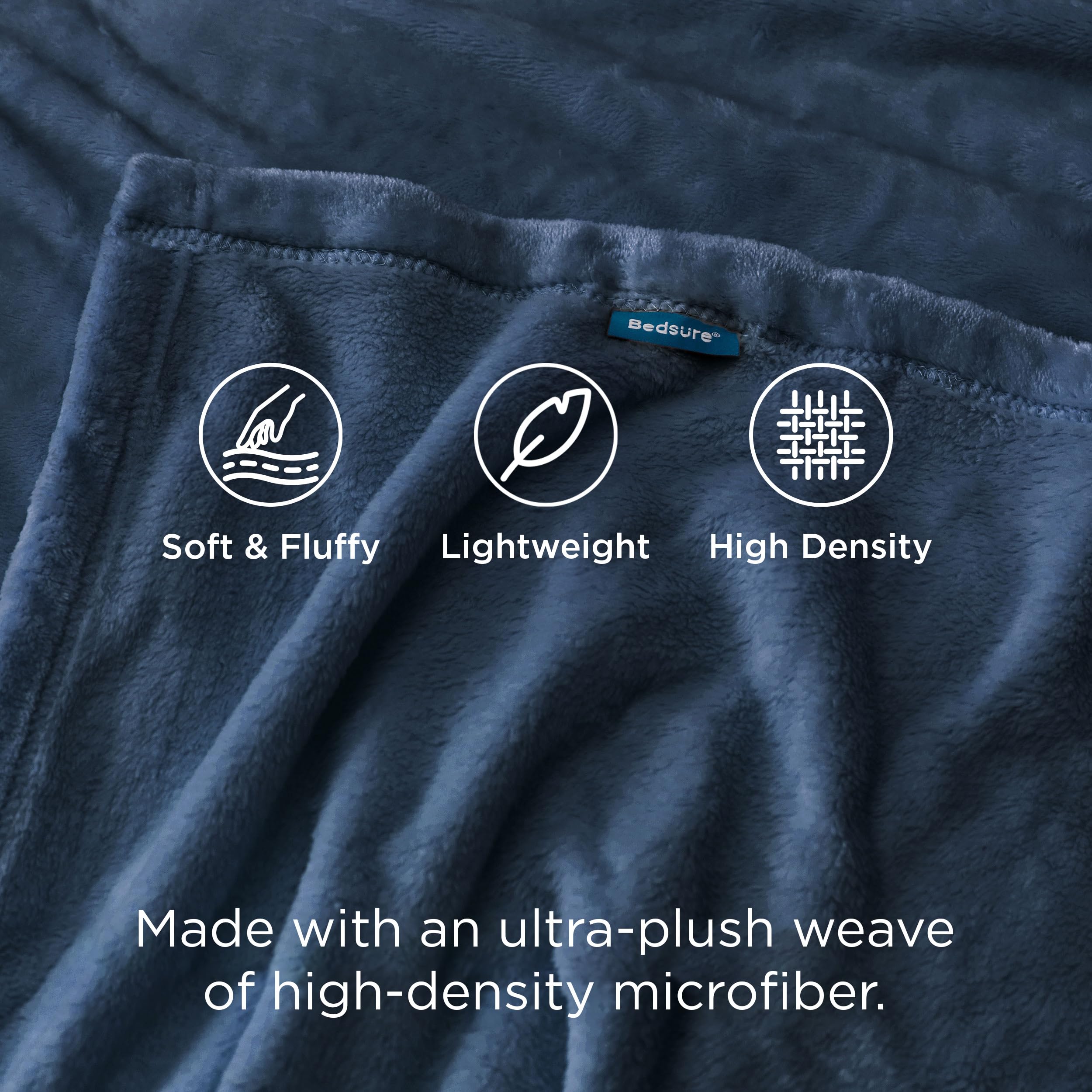 Bedsure blanket laid on bed enhances cozy bedroom vibes.