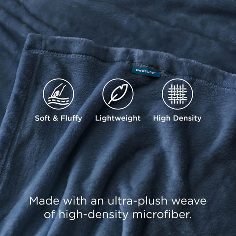 Bedsure blanket laid on bed enhances cozy bedroom vibes.