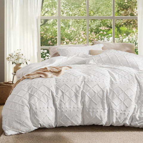 Bedsure boho duvet cover king with embroidery adds decorative texture to your bed.