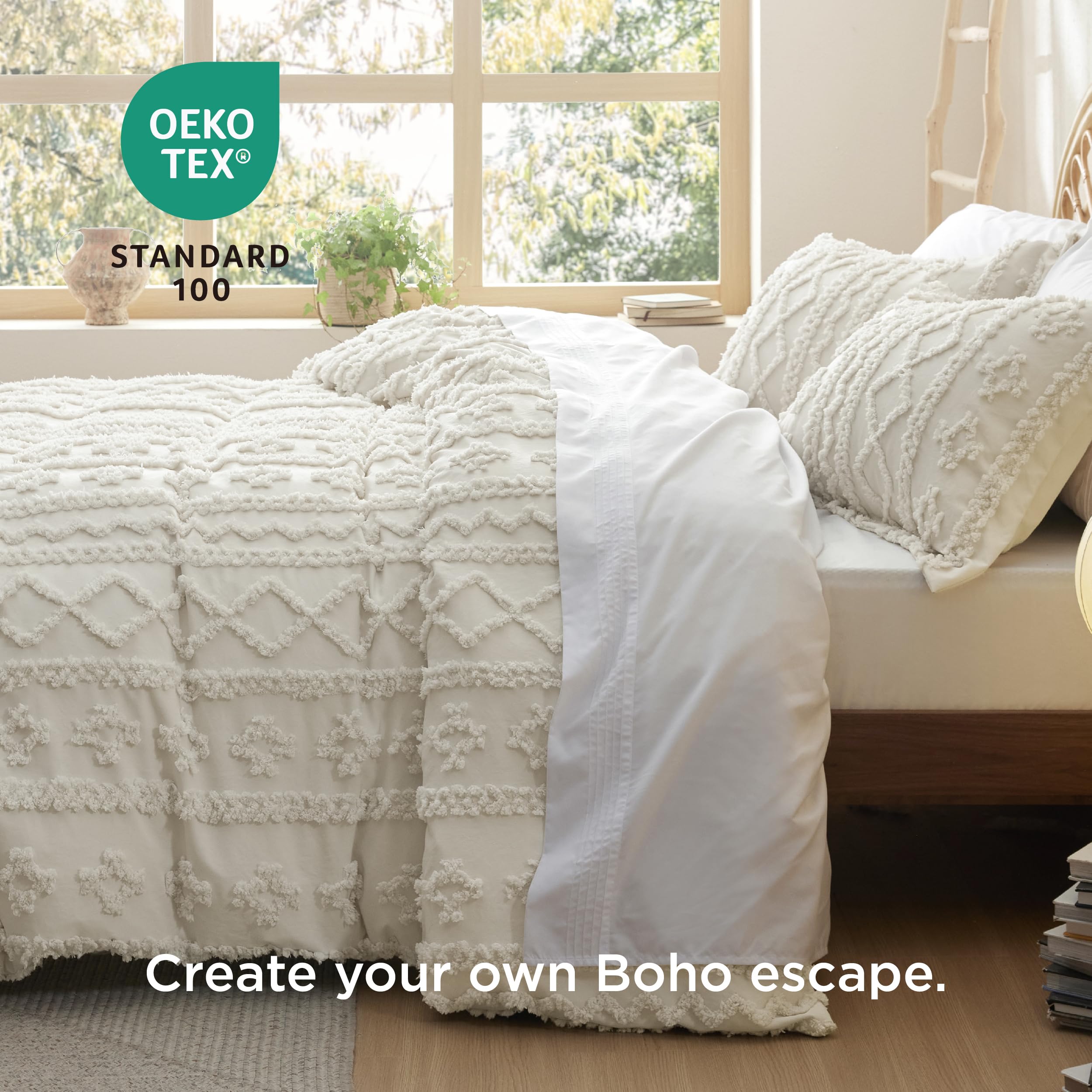 Bedsure queen duvet cover features interior ties to prevent shifting during sleep