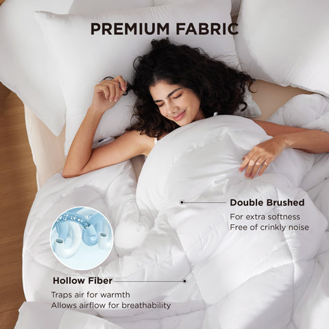 Bedsure box-stitch construction keeps fill evenly distributed for lasting shape