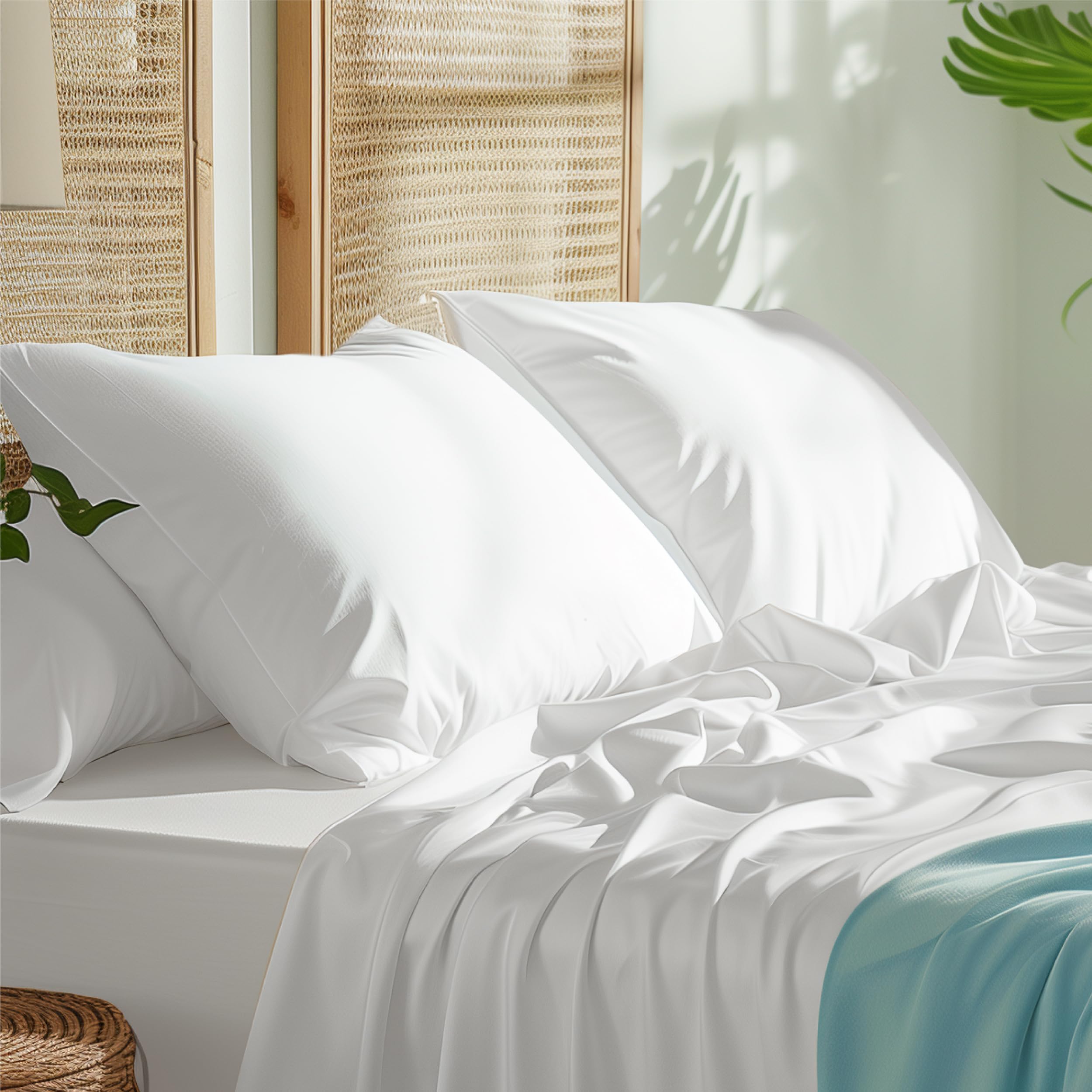 Bedsure breathable bamboo fabric helps cool nights.