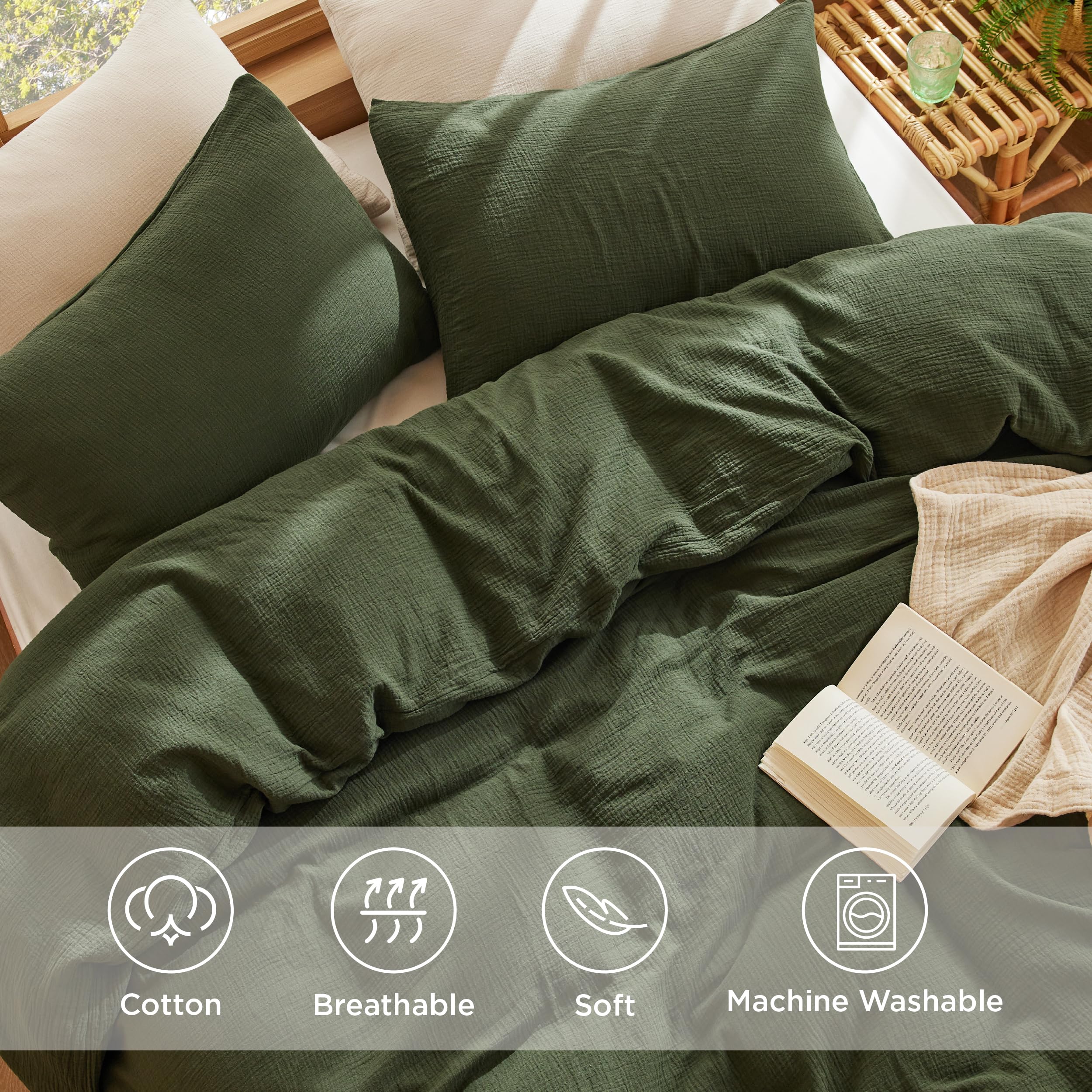 Bedsure breathable gauze texture promotes airflow for cooler nights.