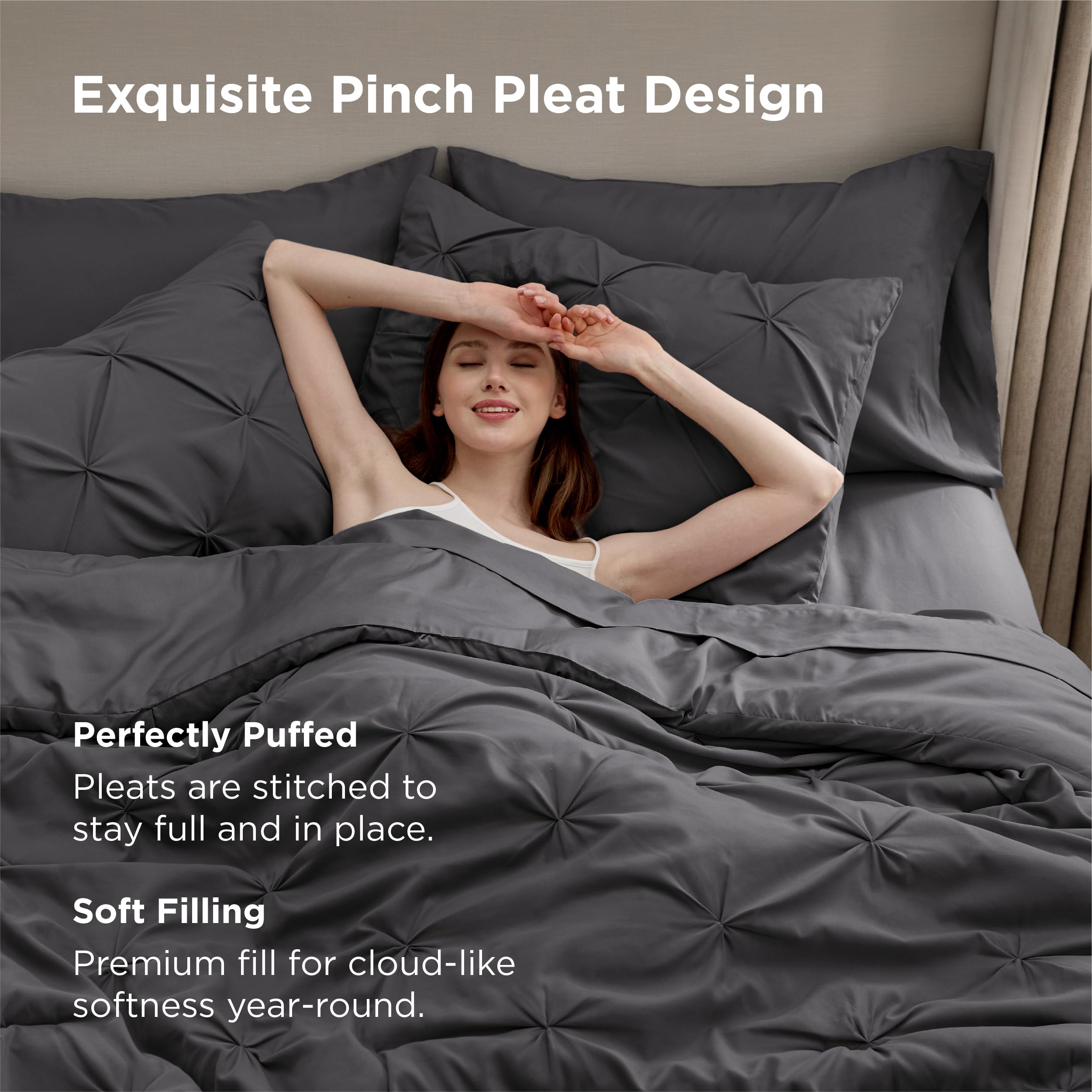 Bedsure microfiber close-up shows buttery-soft fabric texture.