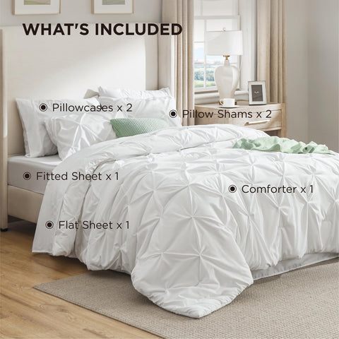 Bedsure California King 7-piece set packaging shows everything included