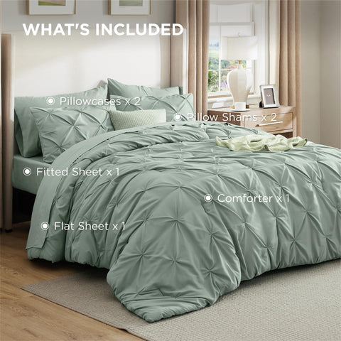 Bedsure fade-resistant microfiber fabric in sage green for lasting color