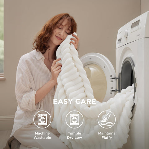 Bedsure machine-washable comforter set for easy care in home laundry.
