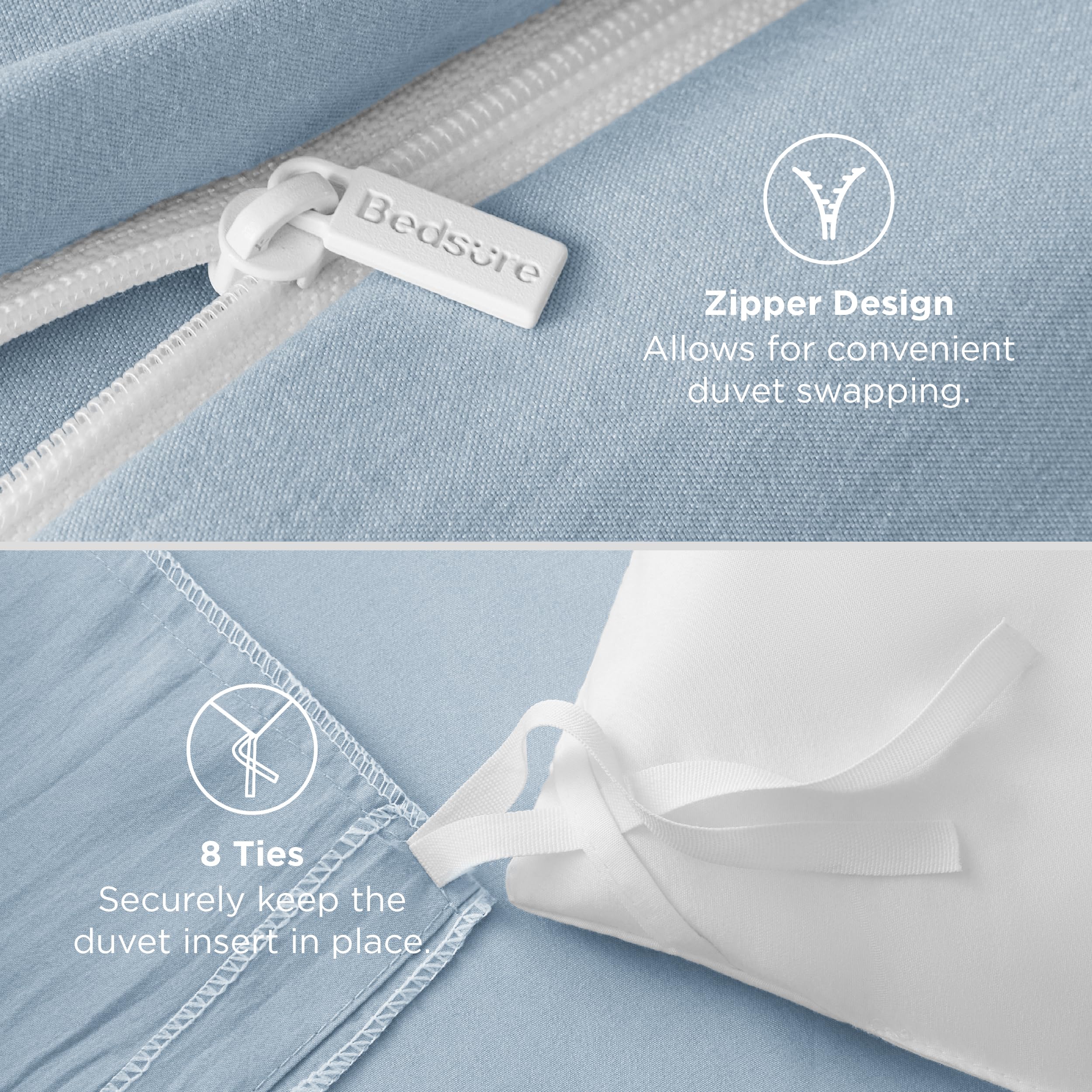 Bedsure duvet cover on bed demonstrates lightweight year-round comfort