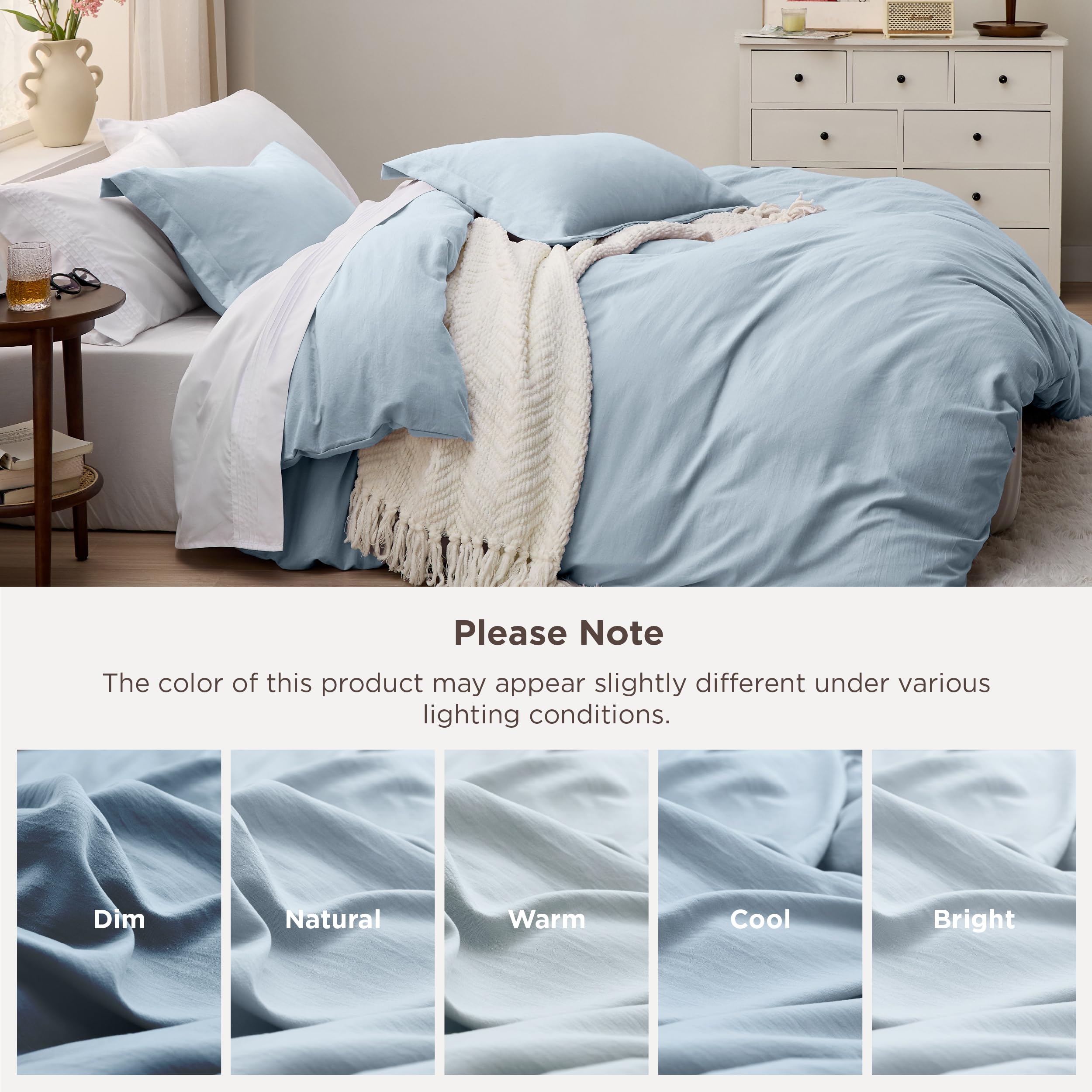 Bedsure Celestial Blue color-fast dyeing technique keeps vibrant