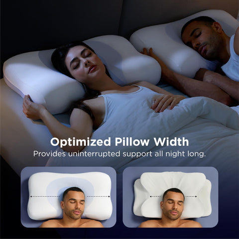 Bedsure cervical neck pillow seen from back demonstrates neck support in action.