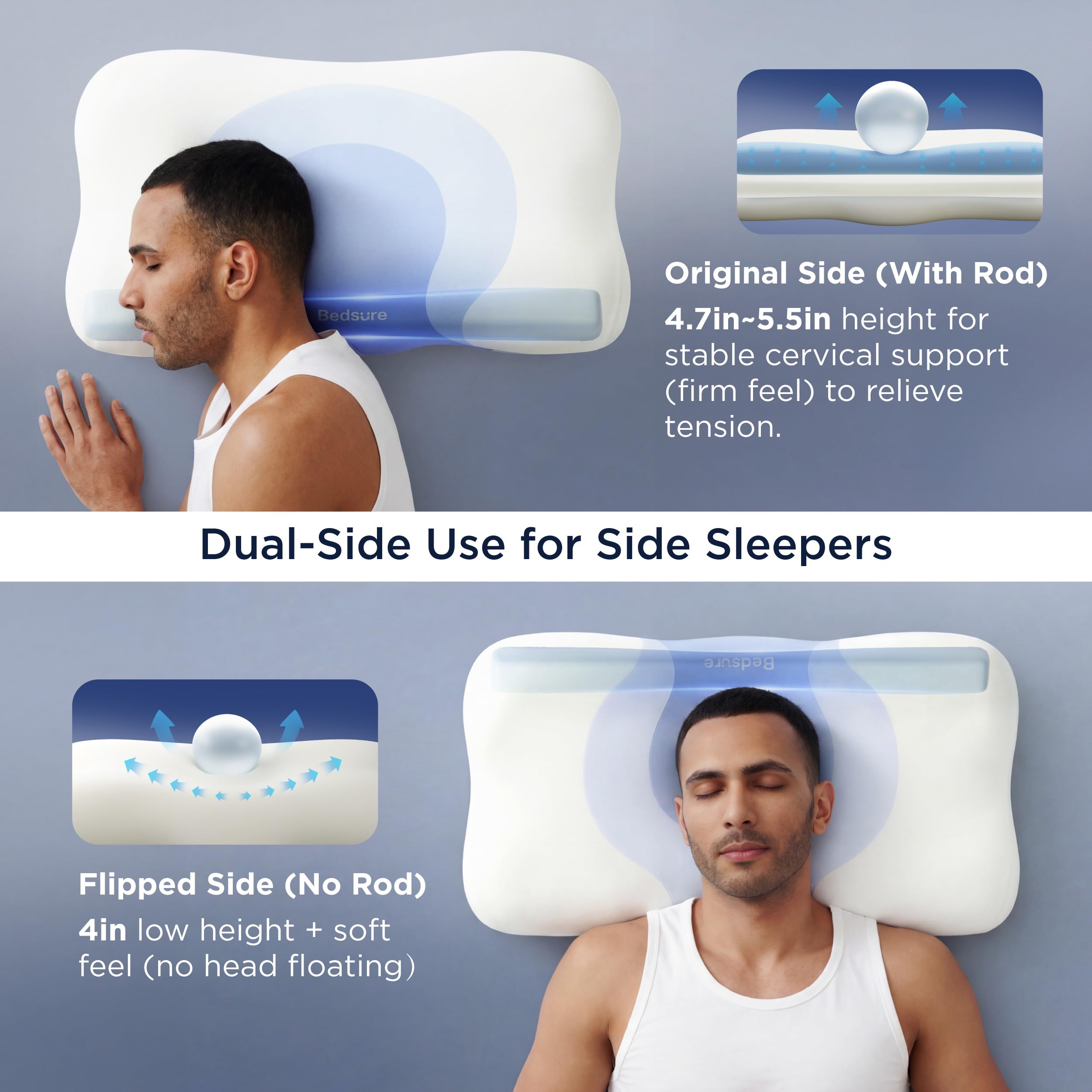 Bedsure pillow wider width supports movement while maintaining ergonomic alignment.
