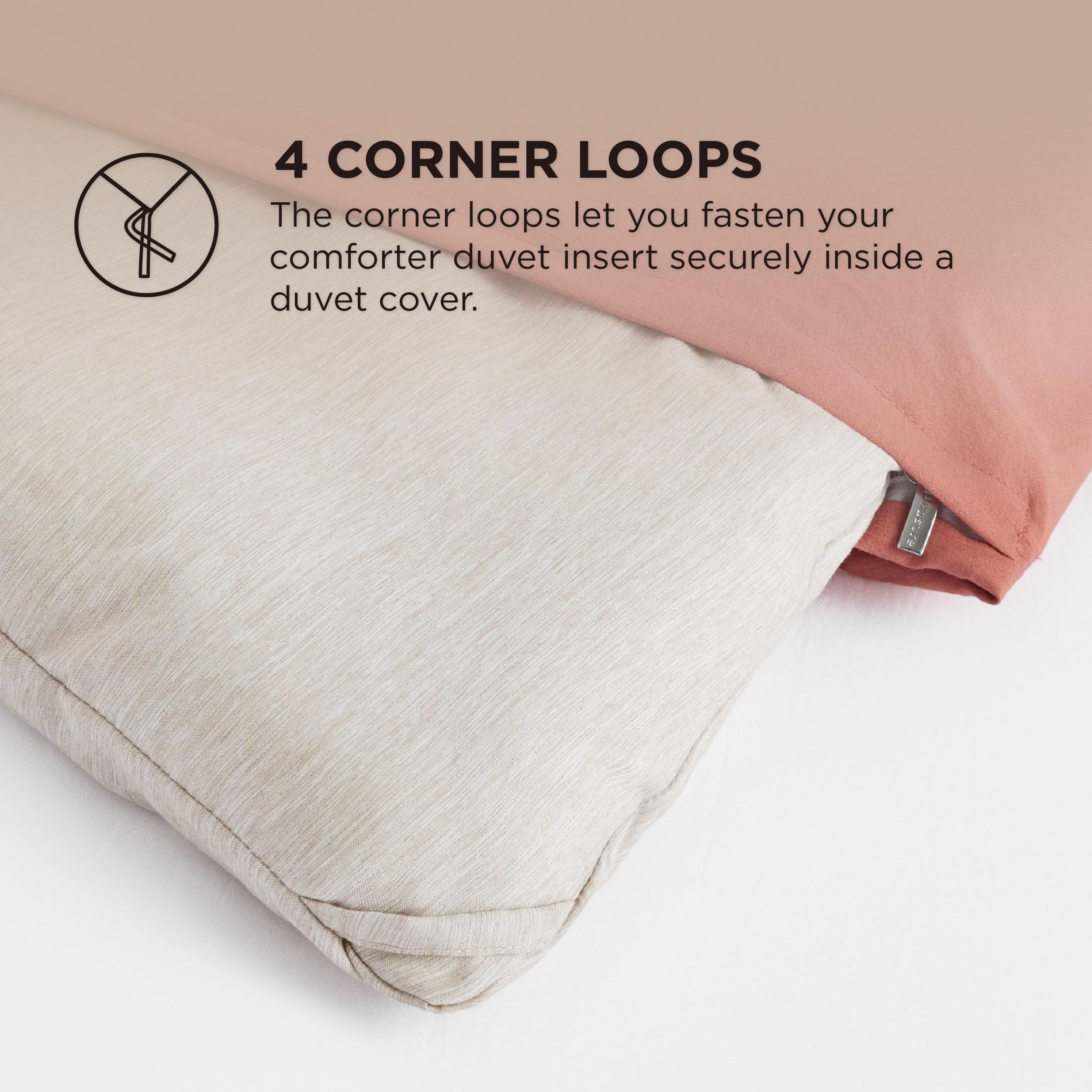 Close-up of Bedsure brushed microfiber texture in beige fabric