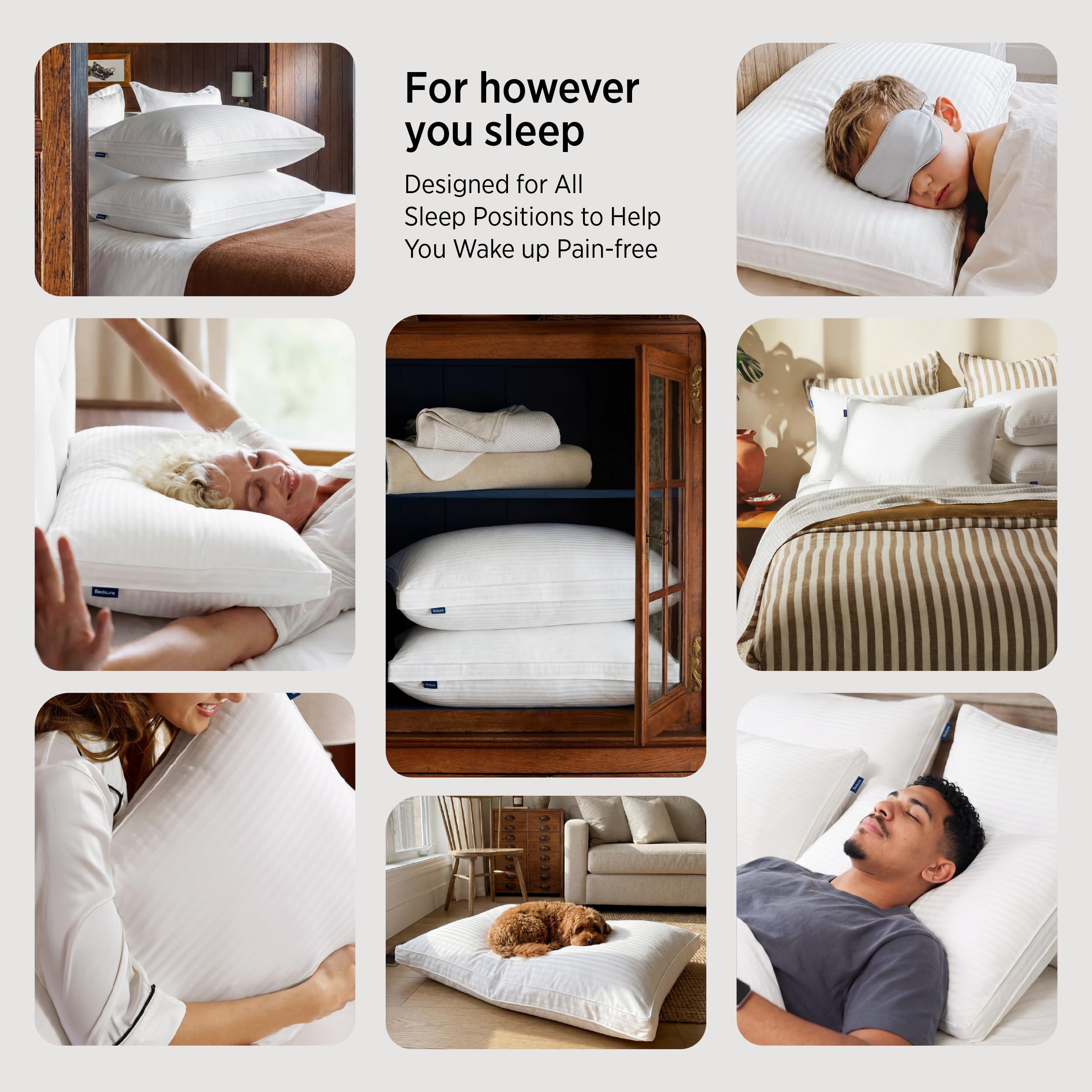 Bedsure cloud-like comfort suitable for all sleeping positions