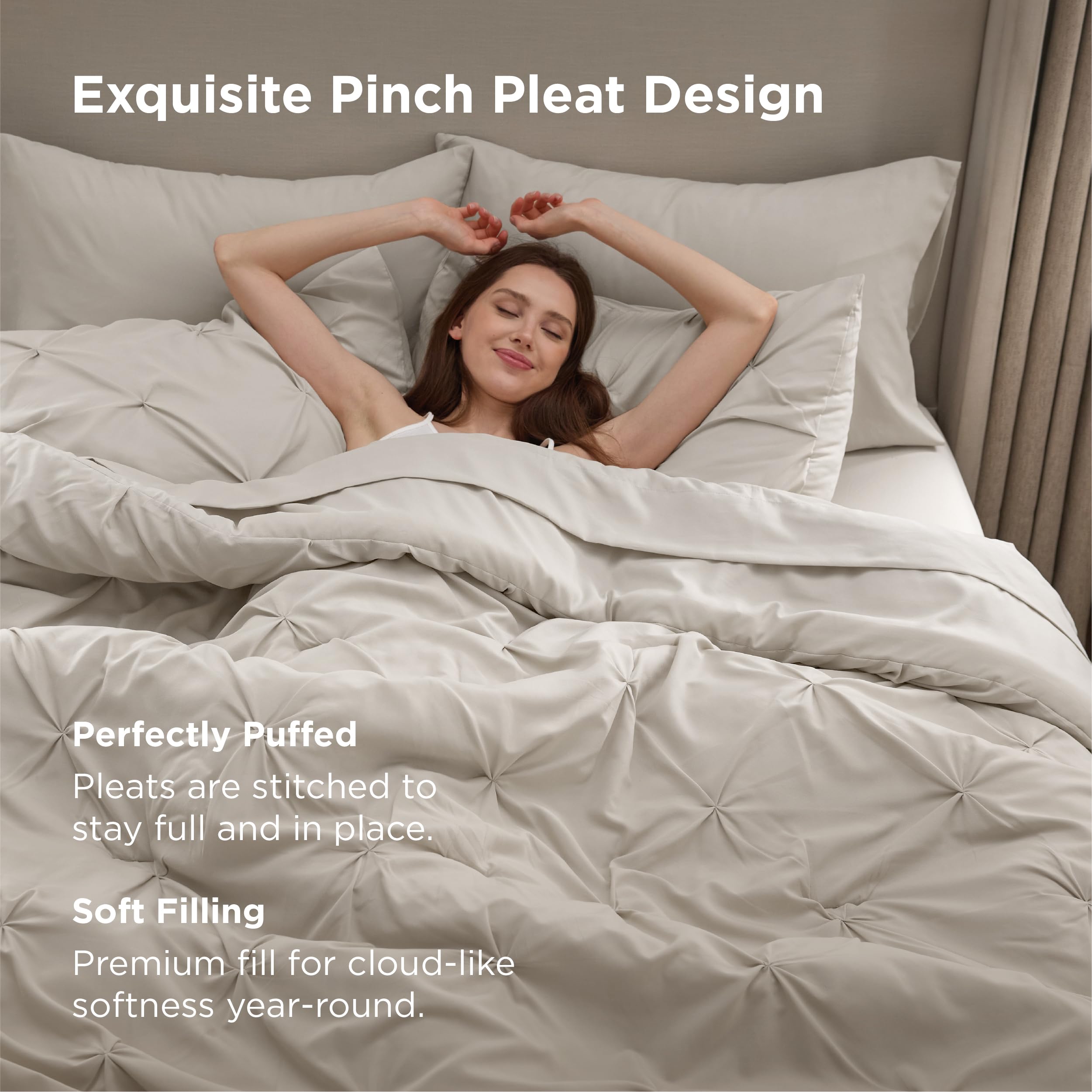 Bedsure cloud-like warmth comforter balances temperature for year round comfort