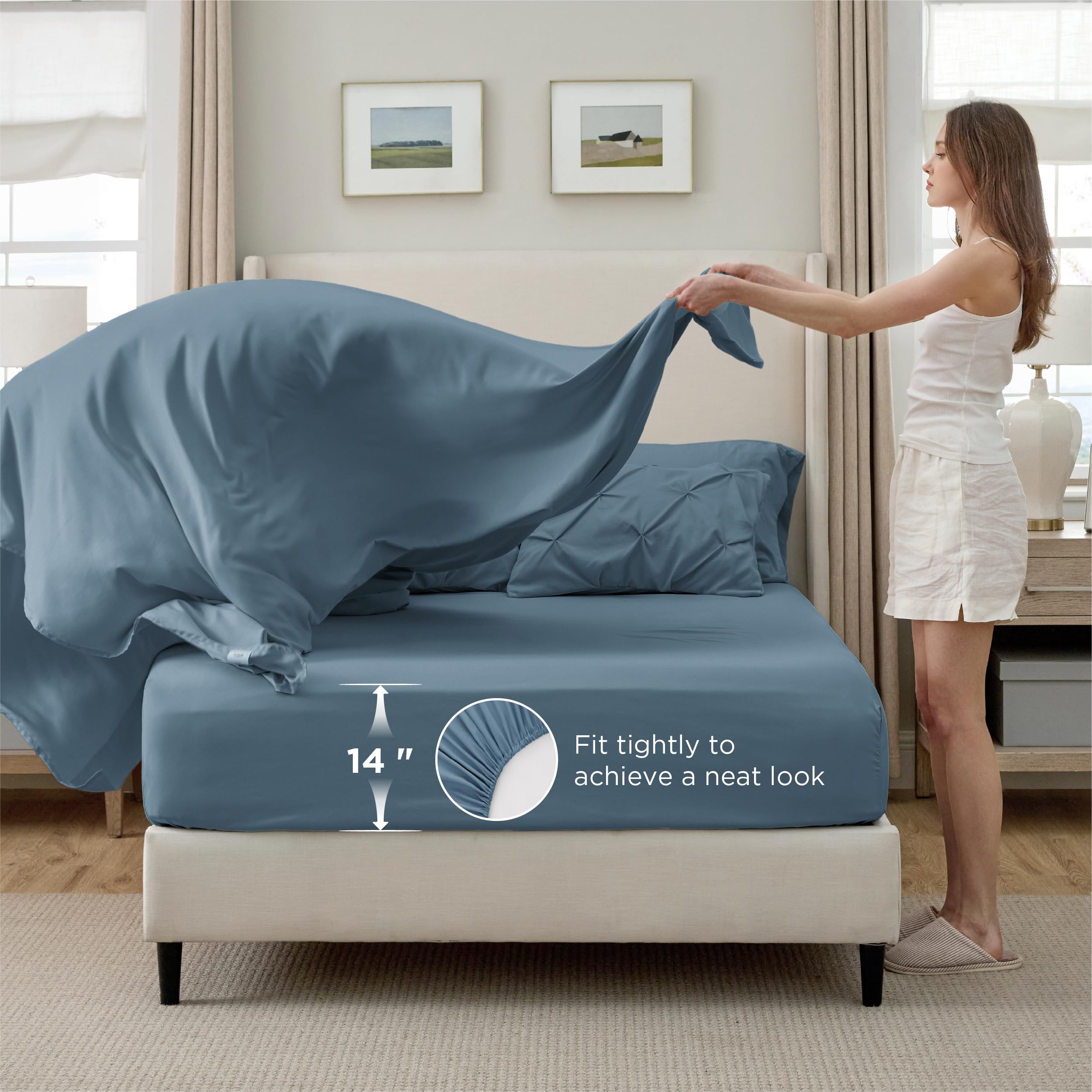 Bedsure cloud-like warmth microfiber provides cozy comfort without heaviness.