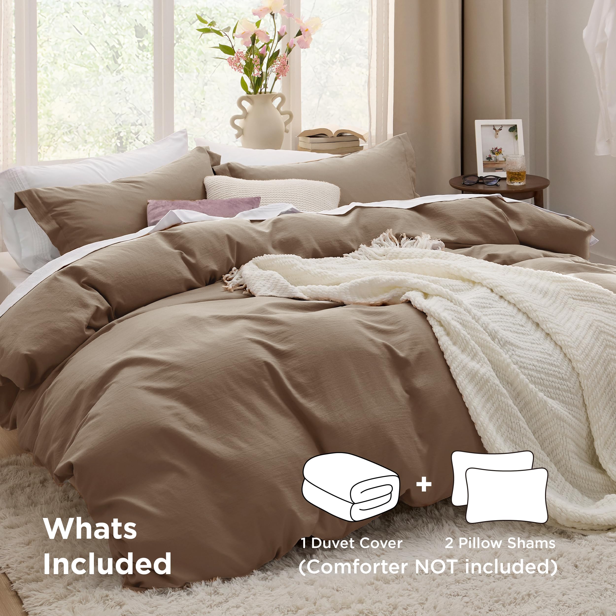 Bedsure pillow shams with coordinated design for a polished bed look.