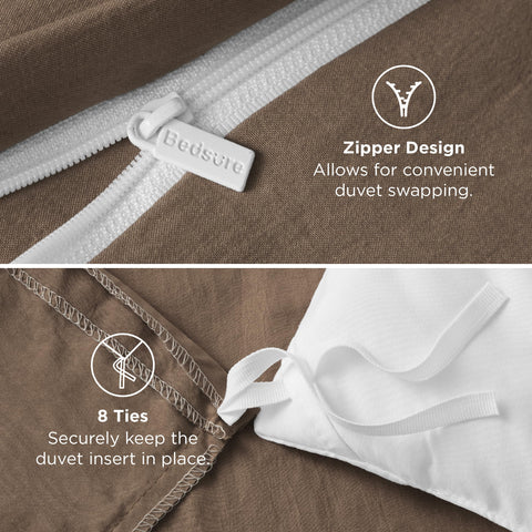 Bedsure corner ties inside duvet cover keep the filling in place.