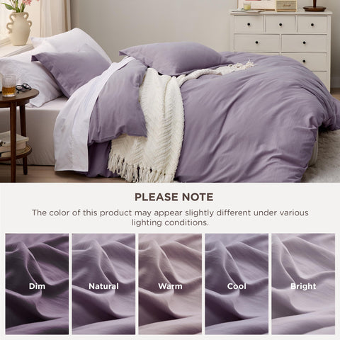 Colorfast, fade-resistant dyeing preserves the grayish purple hue.