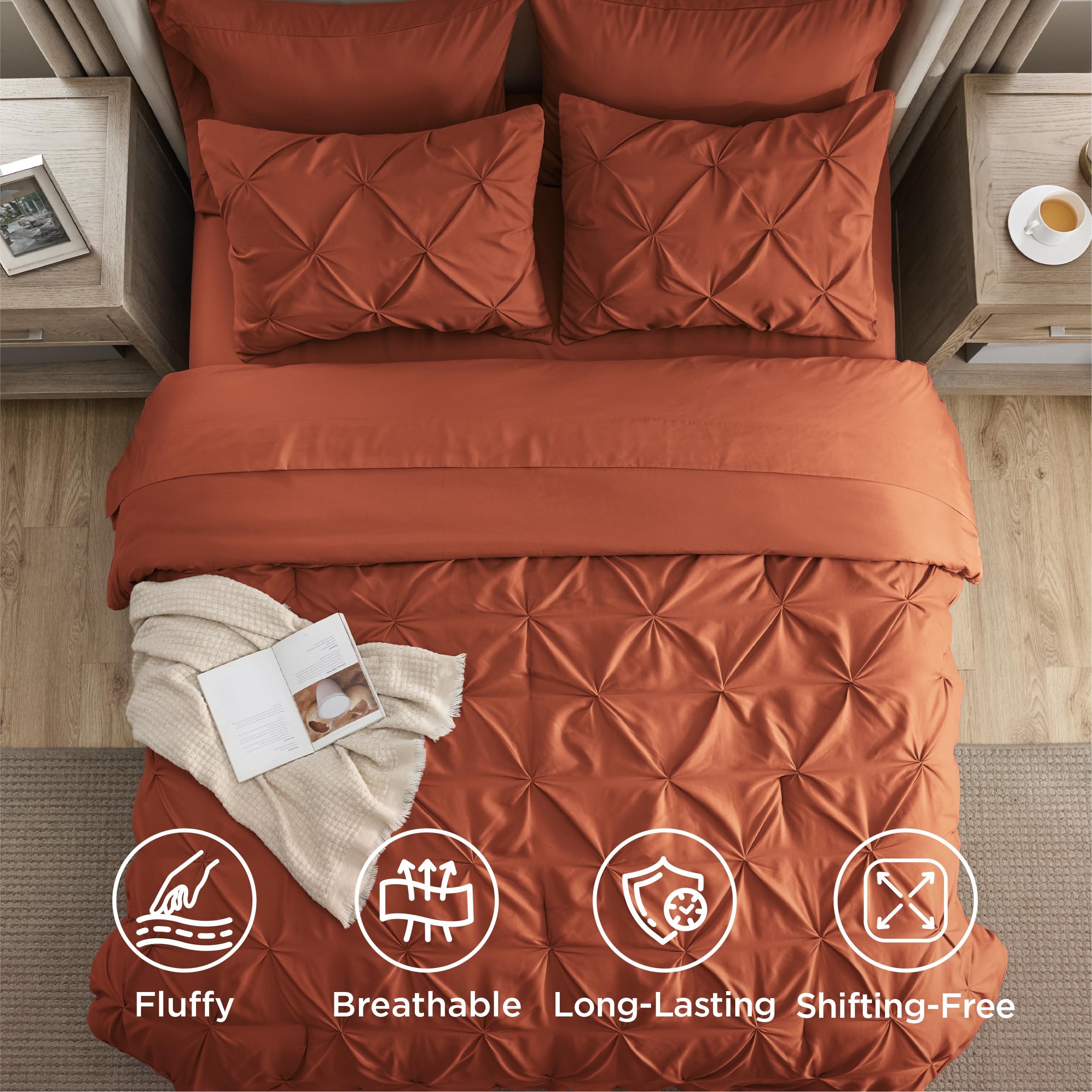 Bedsure color options sage green and burgundy for seasonal styling.