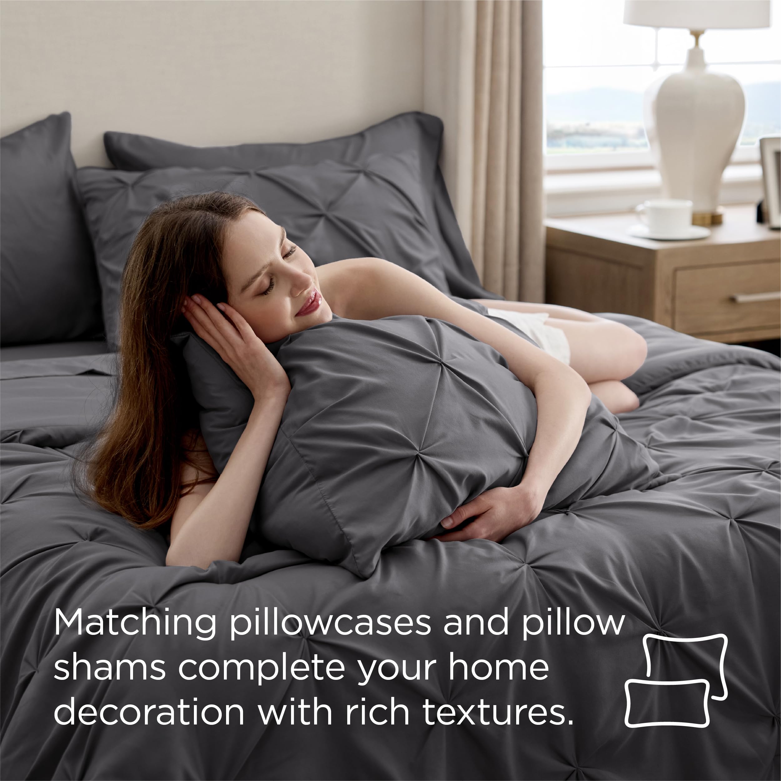 Bedsure color options show sage green and burgundy for seasonal styling.