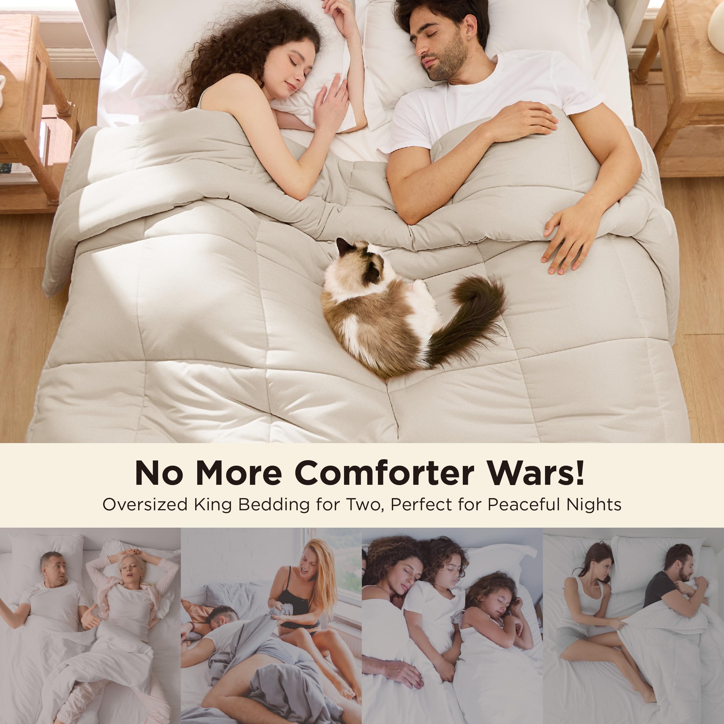 Bedsure with eight tabs on sides provides precise duvet cover fit.