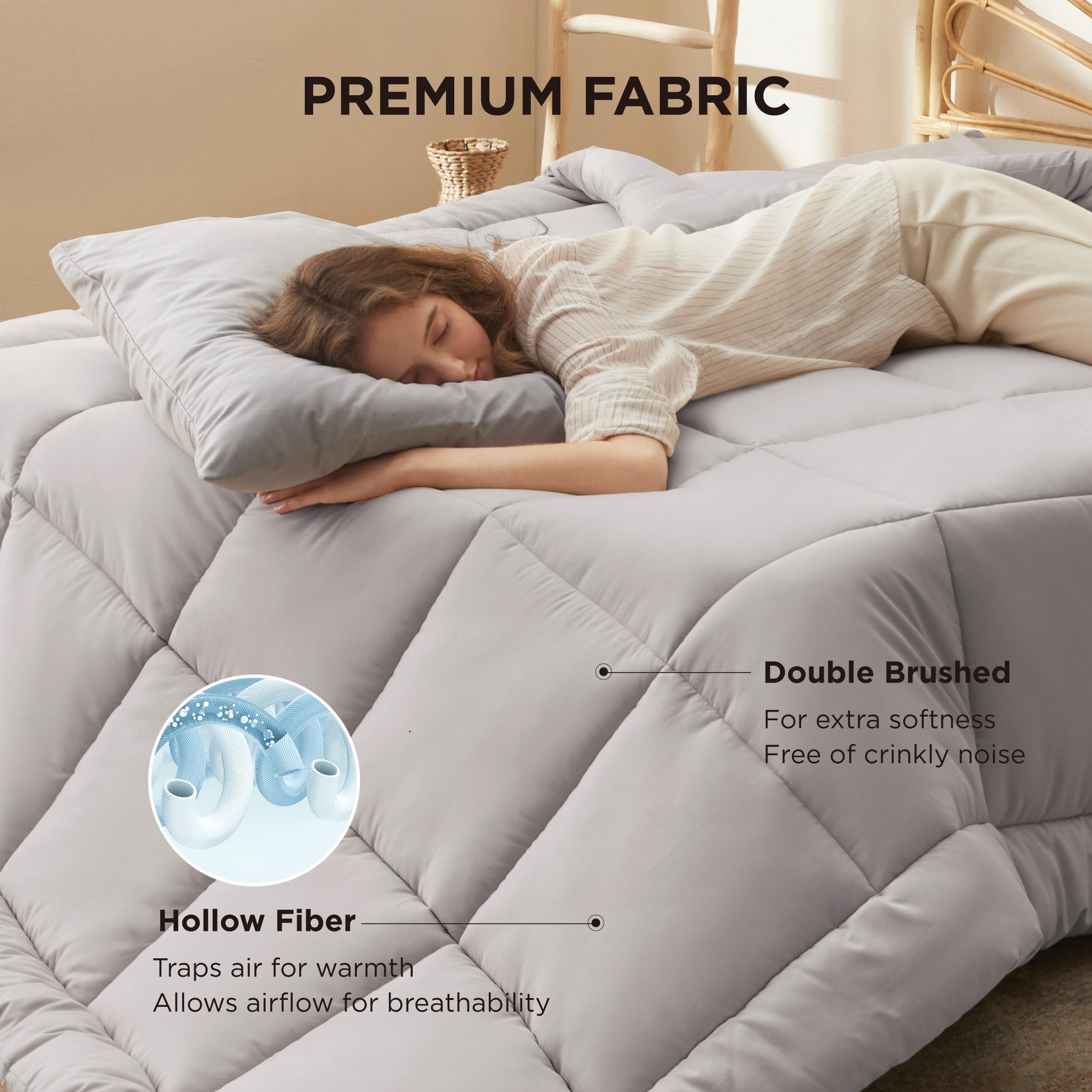 Bedsure all-season duvet insert balances warmth and breathability for year-round comfort.
