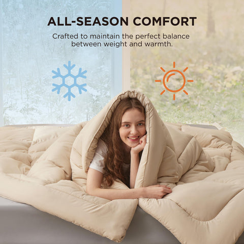 Bedsure all-season comforter insert designed for year-round warmth and breathability.