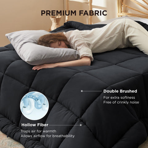 Bedsure box-stitch design maintains even loft for lasting warmth.