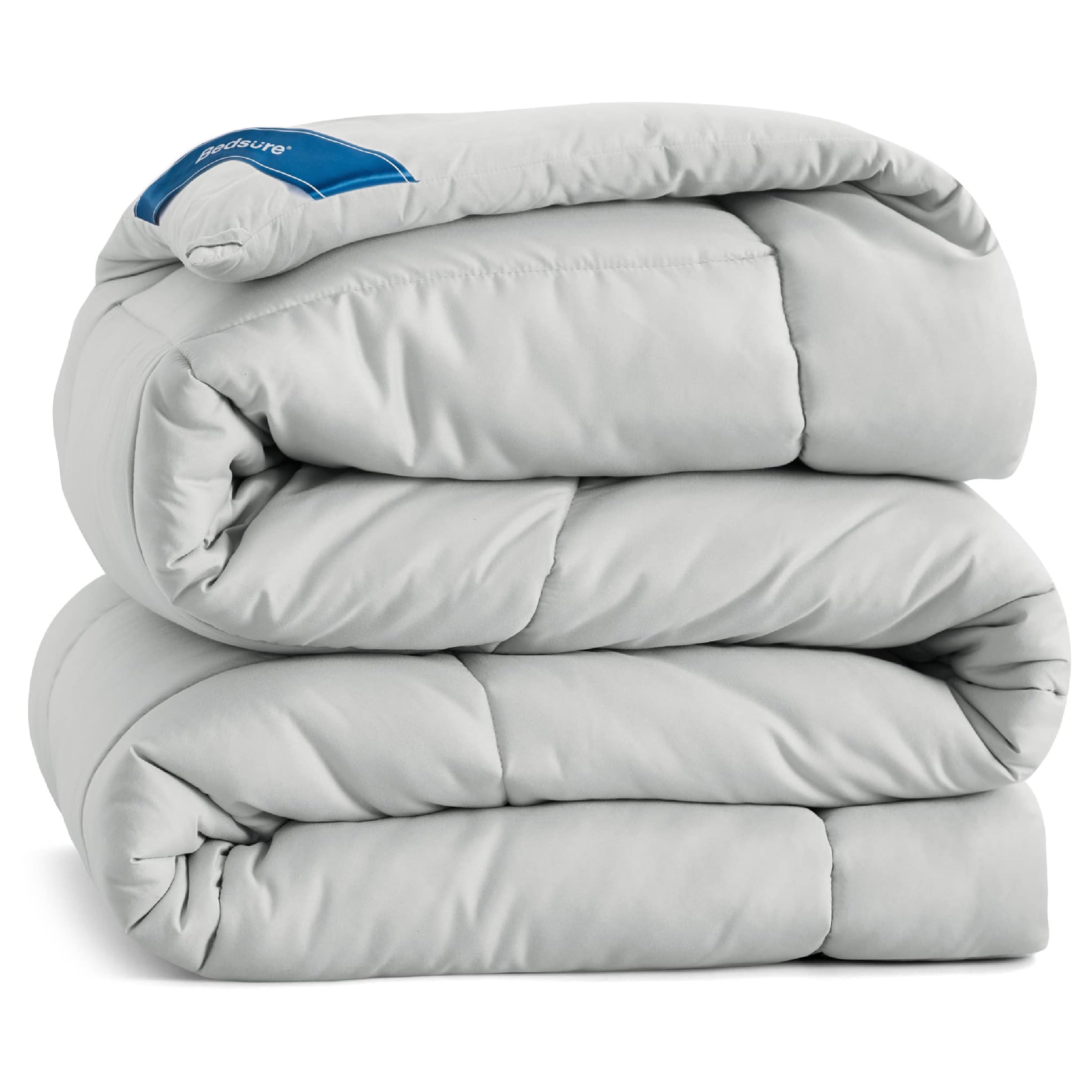 Bedsure comforter with box stitching keeps fill evenly distributed for lasting comfort.