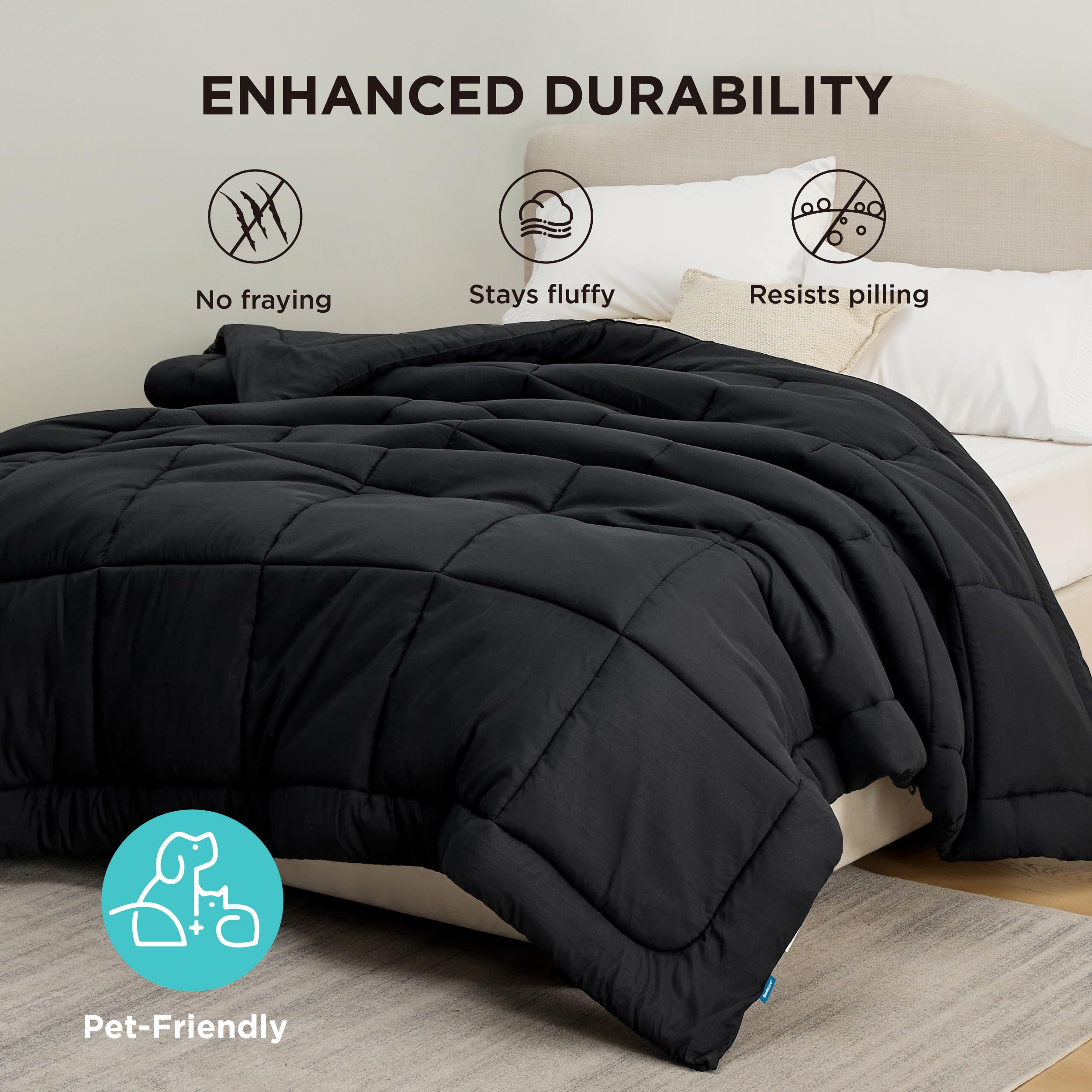 Bedsure compatible with duvet covers via eight tab system.