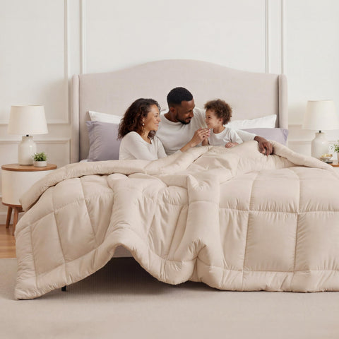 Bedsure comforter duvet insert in oversized king for all-season warmth.