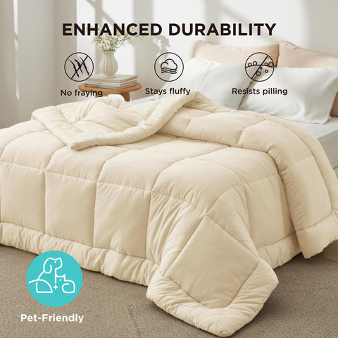 Bedsure comforter duvet insert with durable shell maintains shape through washing.