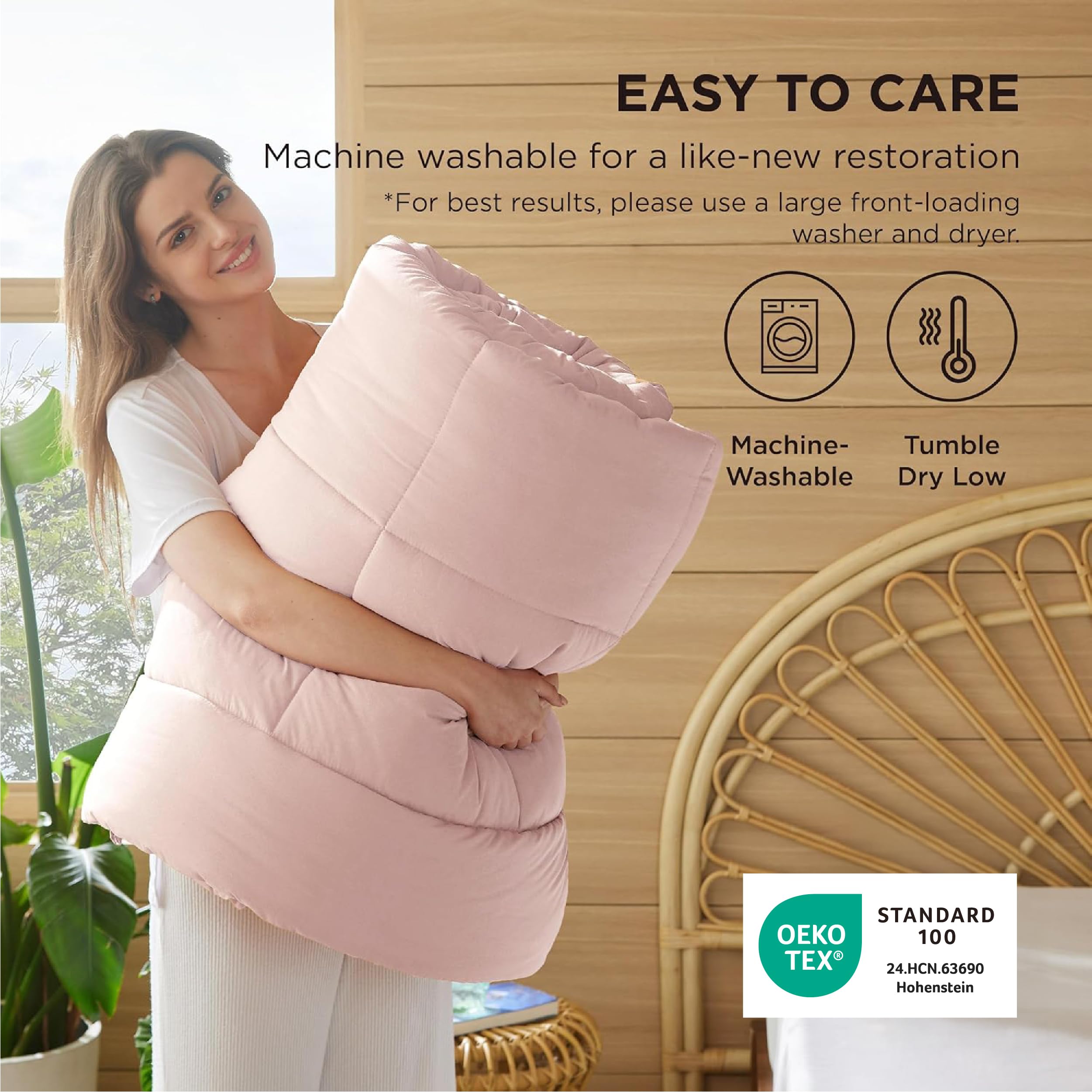 Bedsure queen-size duvet insert on bed demonstrates cozy, breathable comfort