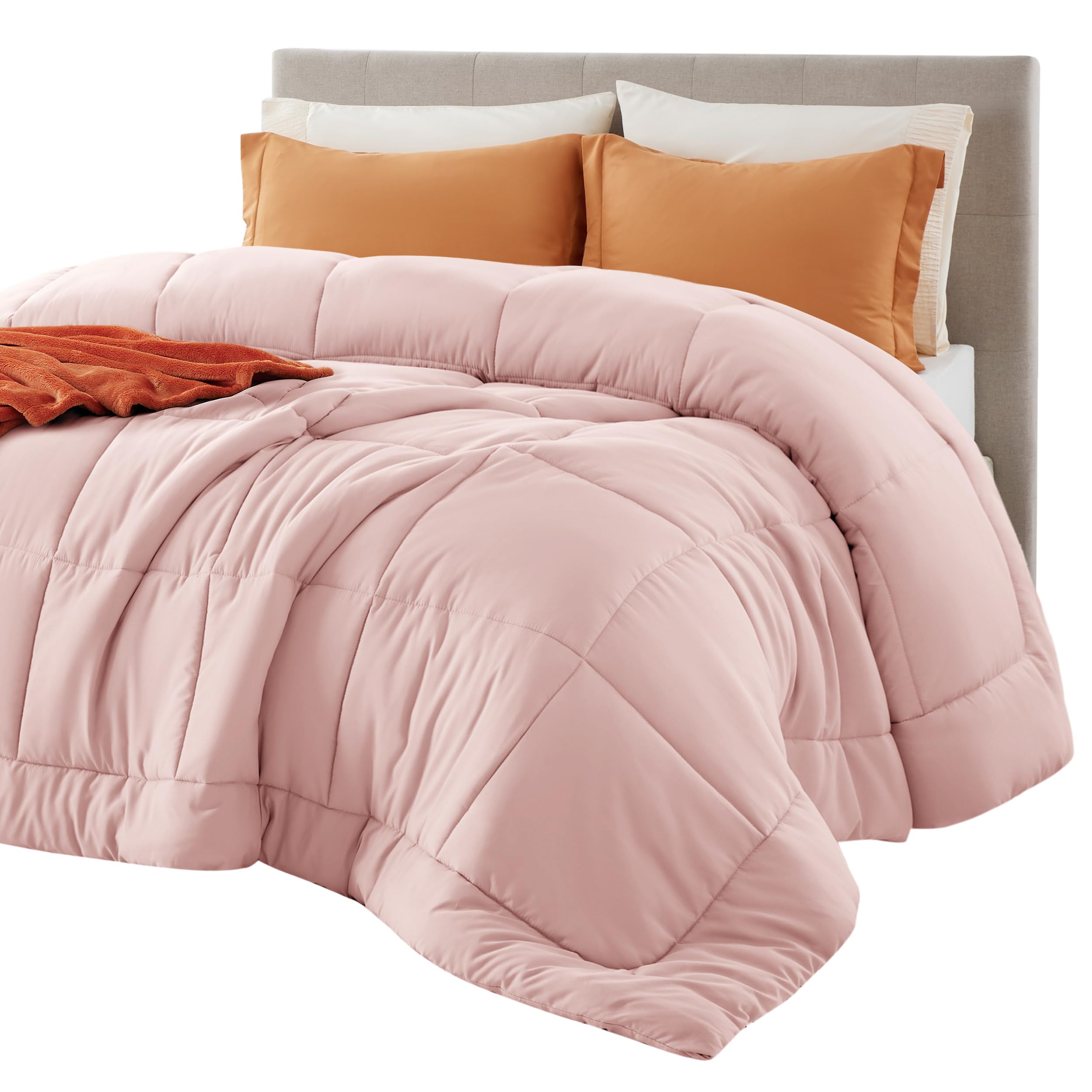 Bedsure comforter duvet insert in packaging showing all-season warmth benefit