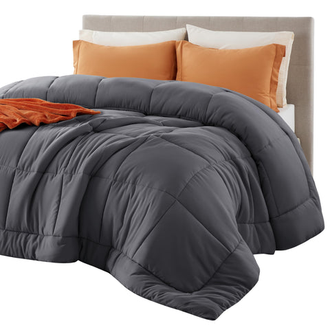 Bedsure comforter duvet insert in queen size with box-stitch for even warmth